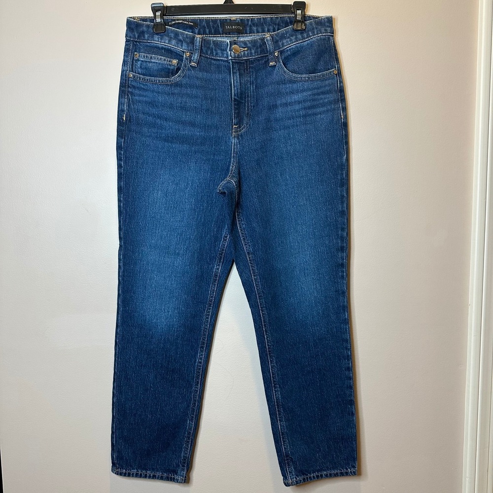 Talbots Slim Straight Ankle Jean Womens Size 8 Medium Wash Denim Blue Mid Rise